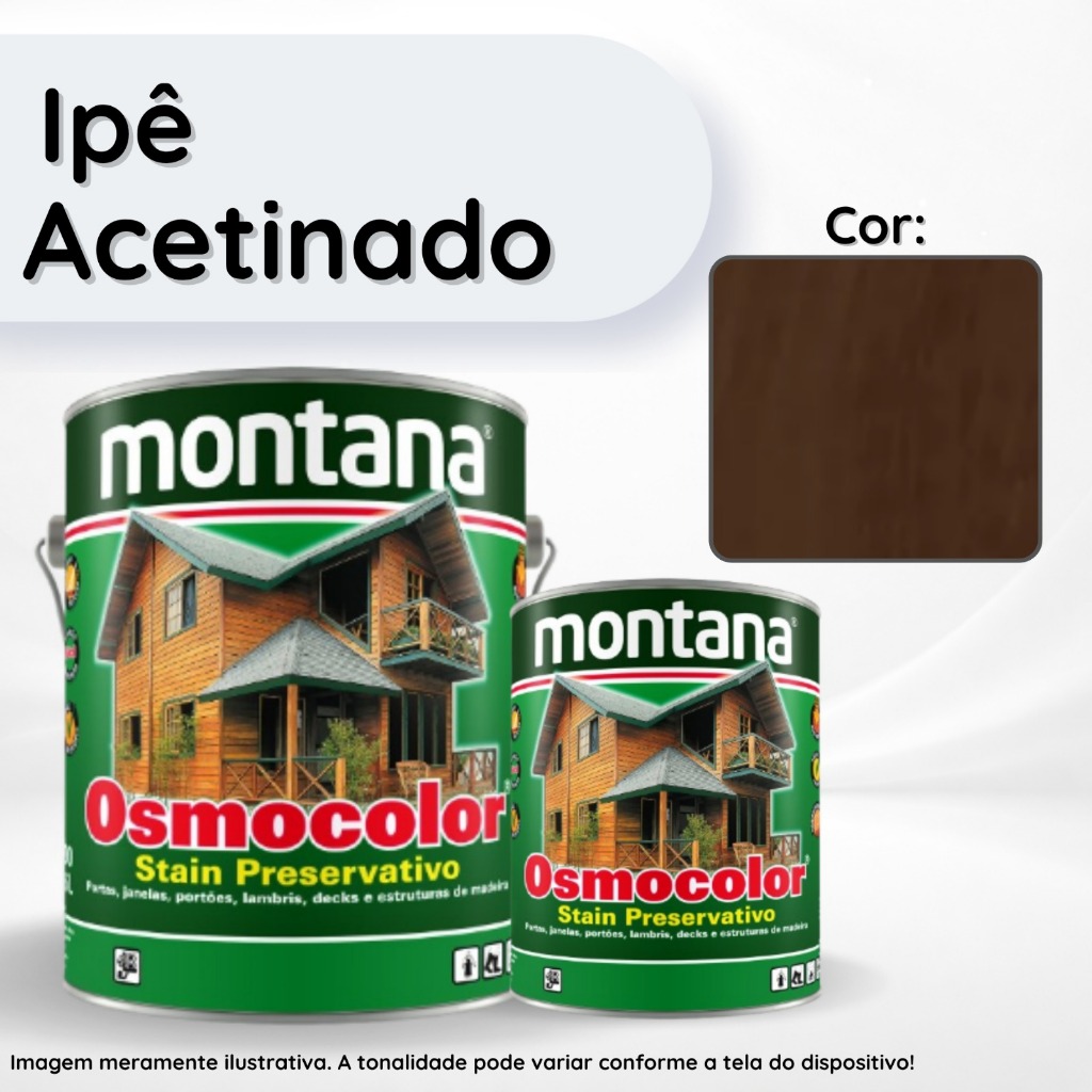 Osmocolor Stain Ipê Acetinado 900ml e 3,6L Montana Proteção para Madeiras em Oferta na Shopee