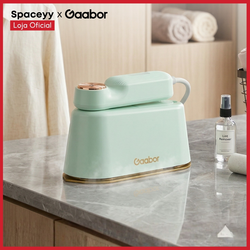 Ferro de passar a Vapor Portátil Gaabor Aquecimento Rápido Painel Cerâmico Cabo Dobrável 1500W