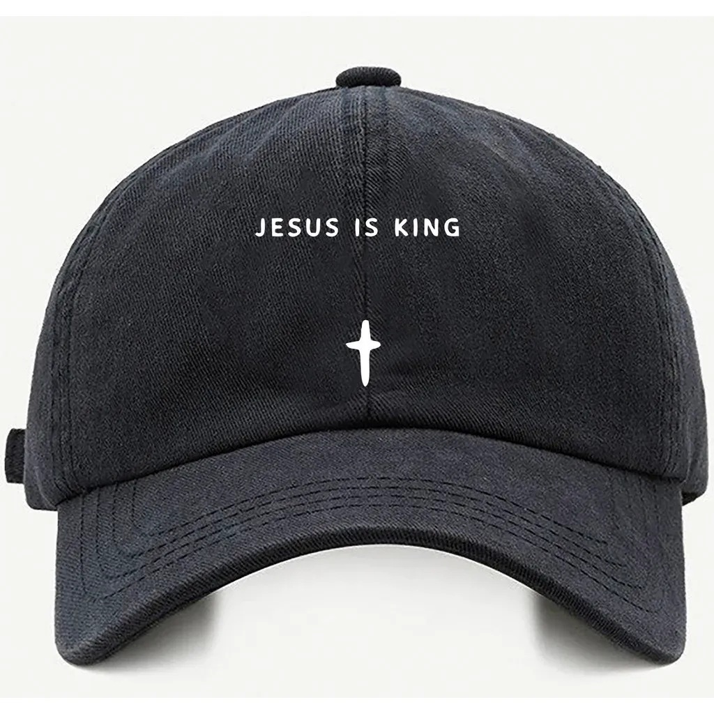 Bone baseball Bege Preto Branco Masculino e Feminino Jesus is King Tamanho único ajuste de tamanho