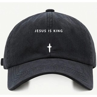 Bone baseball Bege Preto Branco Masculino e Feminino Jesus is King Tamanho único ajuste de tamanho