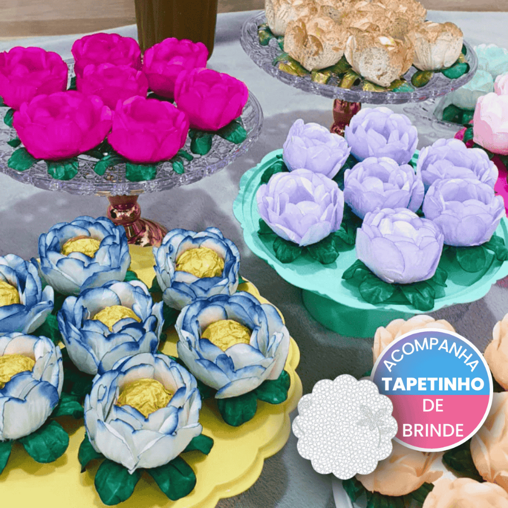24 Forminhas Flor Luxo Doces Finos Casamento Beauty + BRINDE