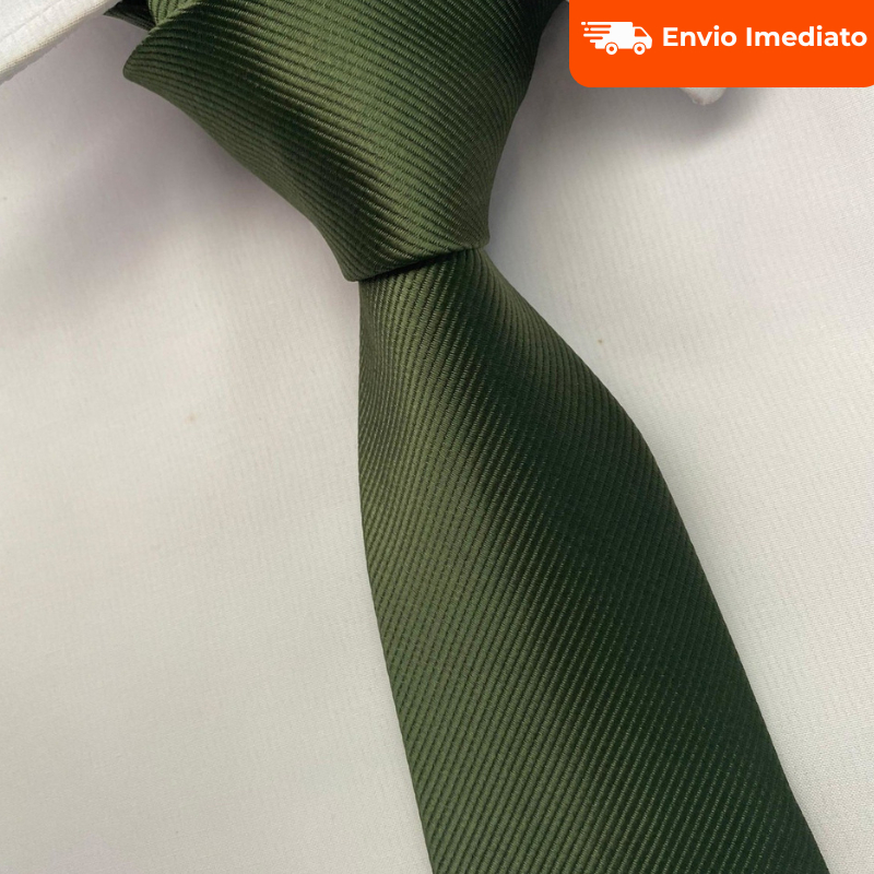 Gravata Masculina Social Slim Verde Oliva Tradicional e Escura Casamentos Noivos Padrinhos Eventos