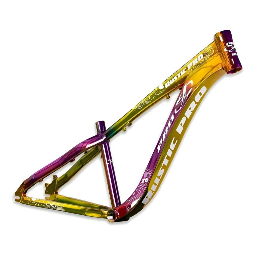 Quadro 26 PRO-X Rustic Pro Camaleão Freeride Downhill Bike Grau Alumínio Reforçada Gancheira Horizontal Tipo Hupi Naja