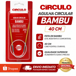 Agulha Circular Bambu 40cm - Círculo | Para Tricô, Alta Qualidade em Oferta na Shopee