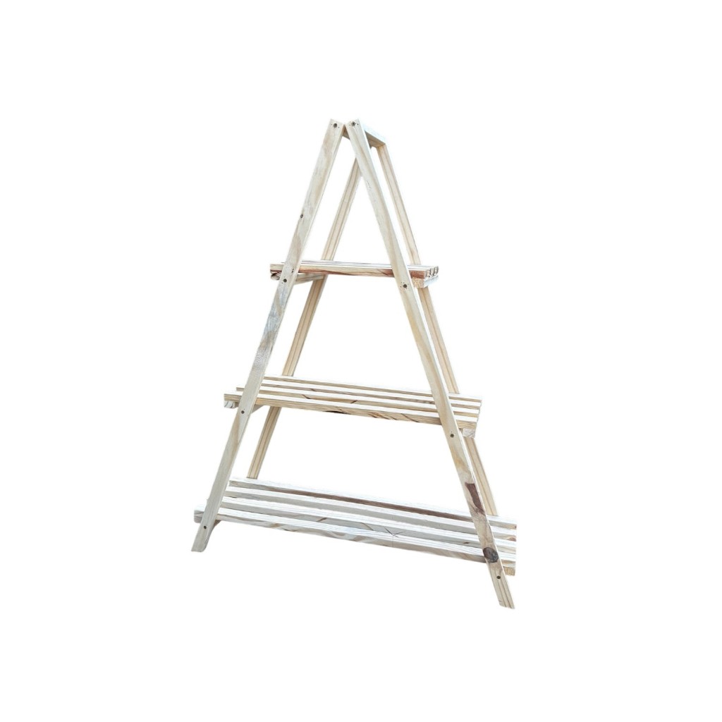 Suporte para Plantas 3 Prateleiras Dobrável em Pinus | Decoração Moderna Jardim Oferta