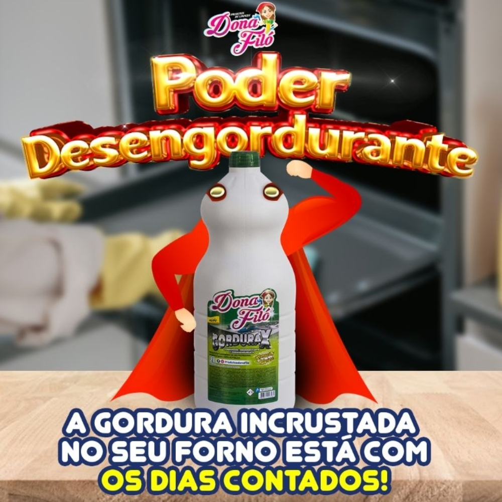 Desengordurante Gordurax Dona Filó 2 Litros Limpa Tudo Pesado Profissional Coifa Fogão