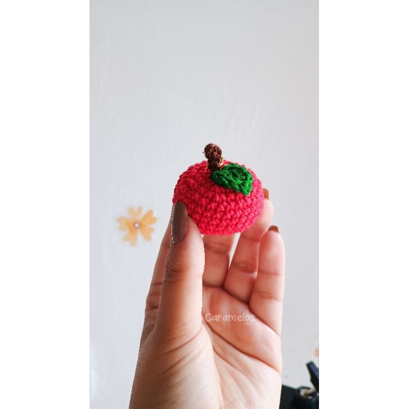 Chaveiro maçã/ Dia dos professores/ Maçã amigurumi