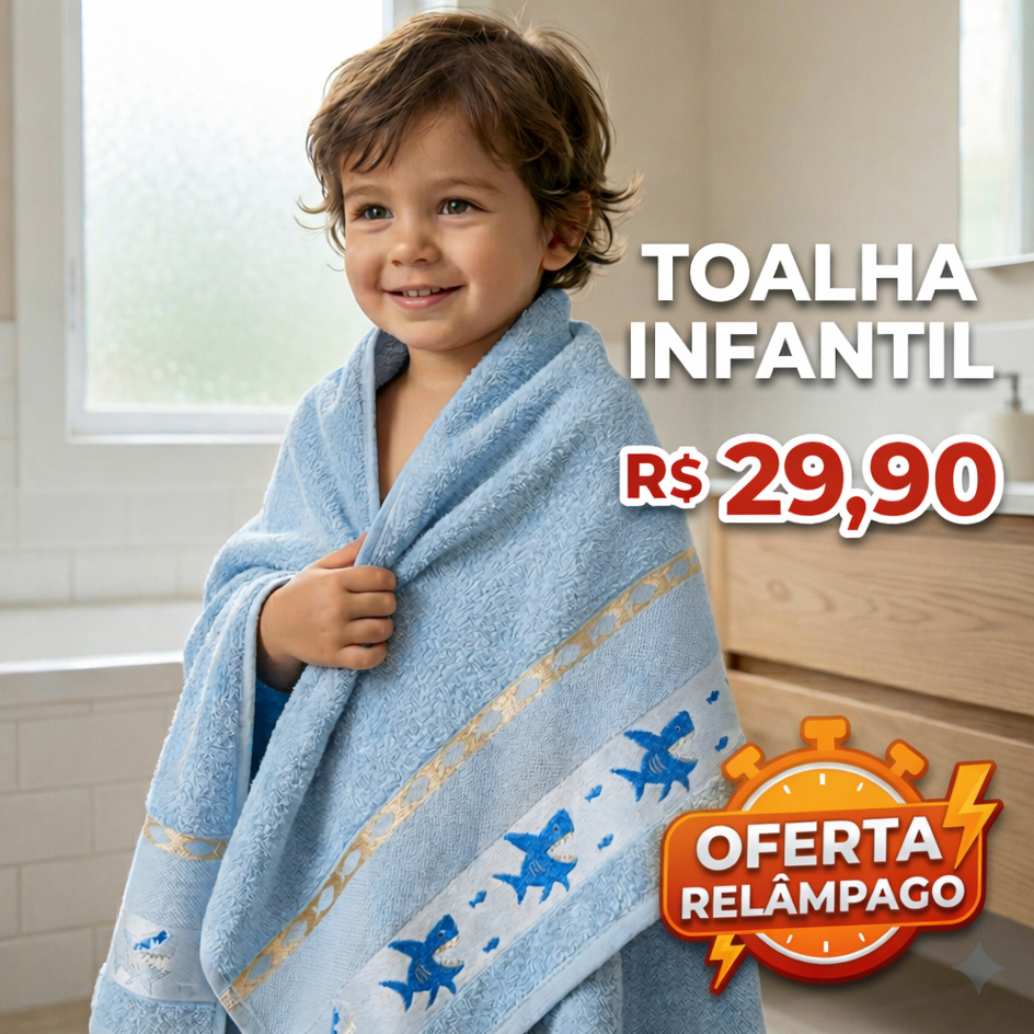 Toalha Infantil Jacquard 100% Algodão Macia Alta Absorção Toalha Banho Bebê Criança 70x110