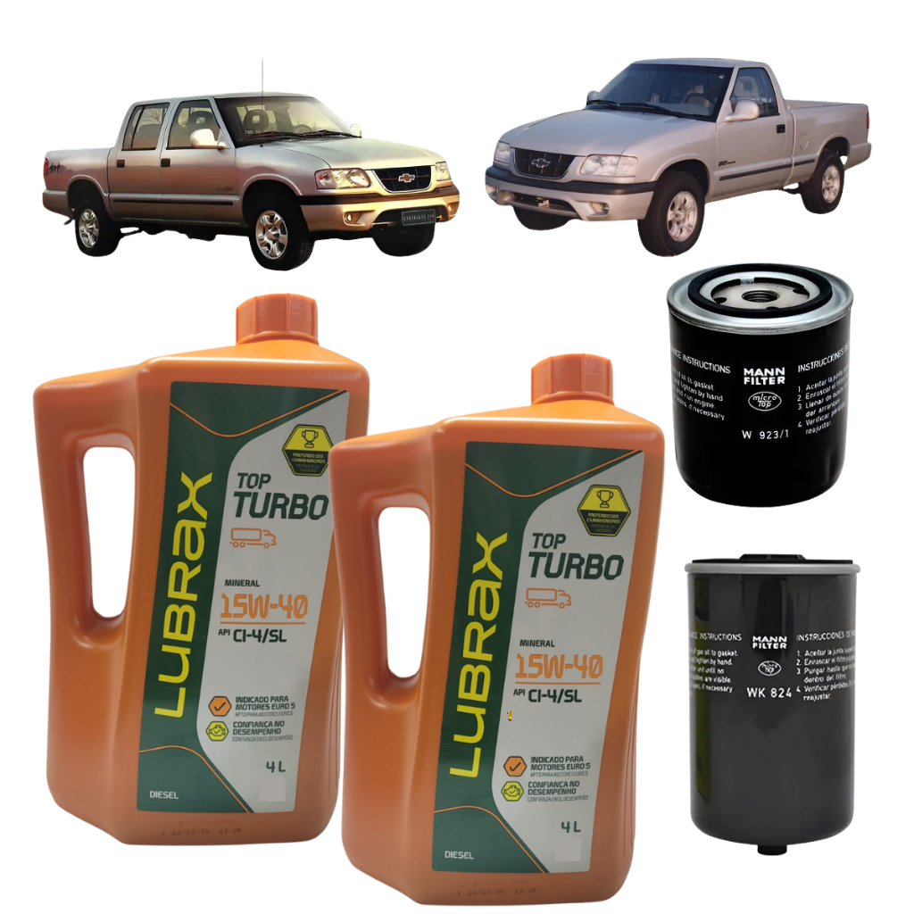 Kit Troca de Óleo 15w40 Motor Diesel GM S10 Blazer 2.5 Maxion Ano 95 96 97 98 99 2000 Chevrolet