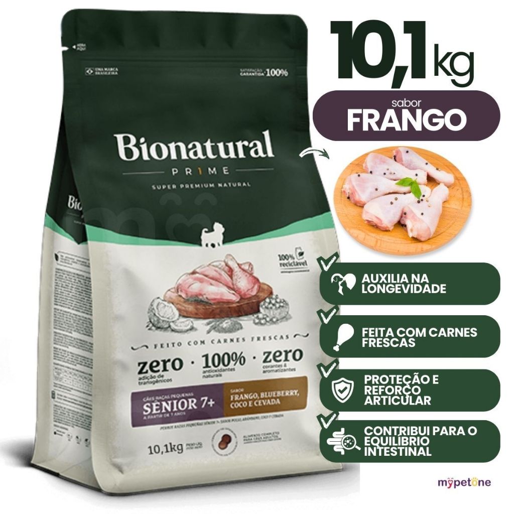Ração Bionatural Sênior 7+ Cães Pequenos Frango 10,1kg
