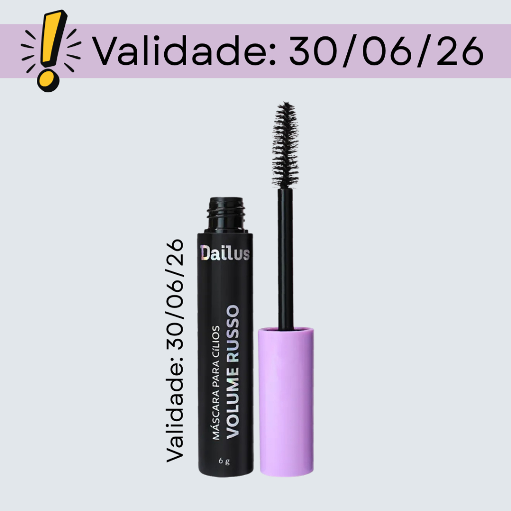 Máscara para Cílios Volume Russo - Dailus | Efeito Cílios Postiços Volume Extremo (Val. 30/06/26)
