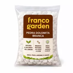 Pedra Dolomita Branca Seixo Decorativo para Vasos e Jardins Ornamentais 5kg