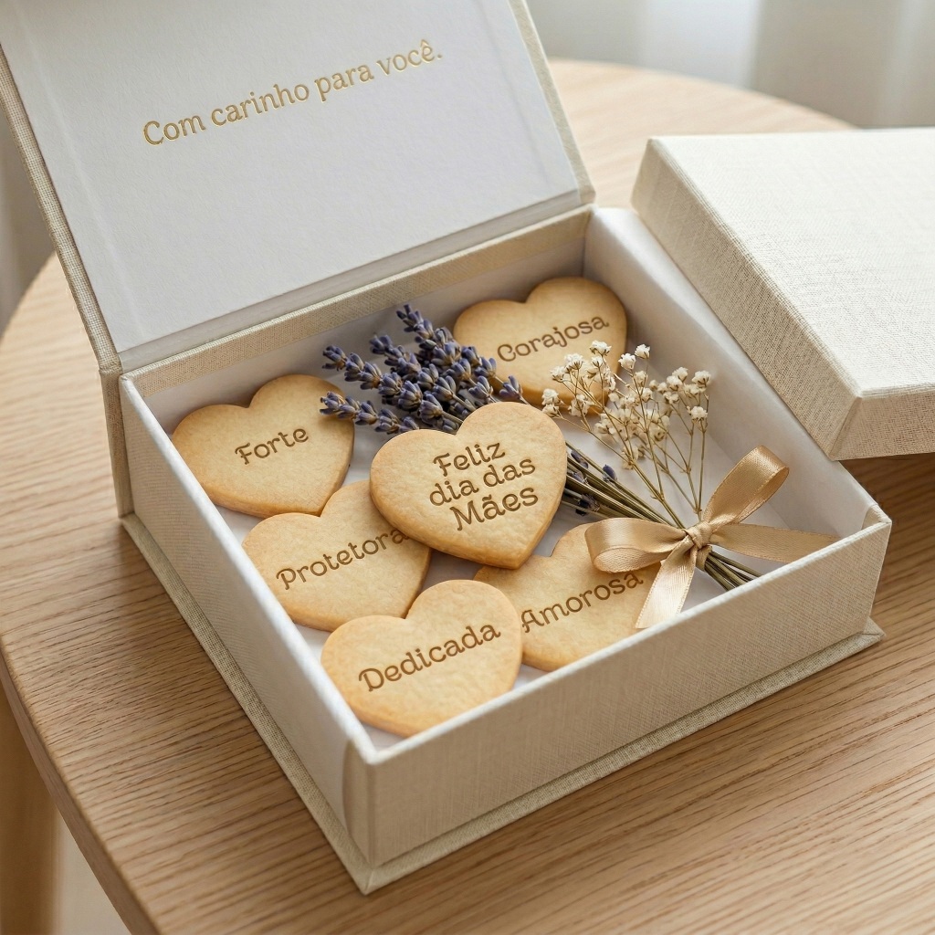Kit Cortador de Biscoito 3D Dia das Mães | Corações com Palavras | 6cm