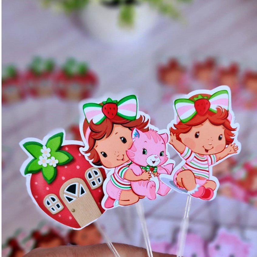 Topper e Tag Personalizada para Doces Moranguinho Baby | Festa Infantil | Lembrancinha Aniversário