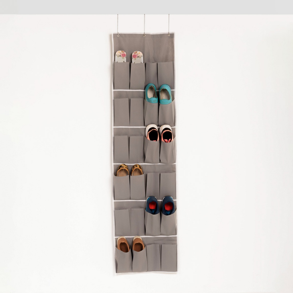 Sapateira Organiza Multiuso 10, 12, 16, 20, 24 Divisórias TNT Para Porta Flexível Dobrável Closet