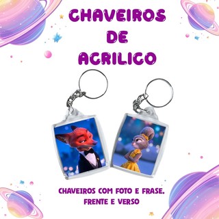 Chaveiro Para Foto 3x4 Acrílico frente e verso (COM PERSONALIZAÇÃO)