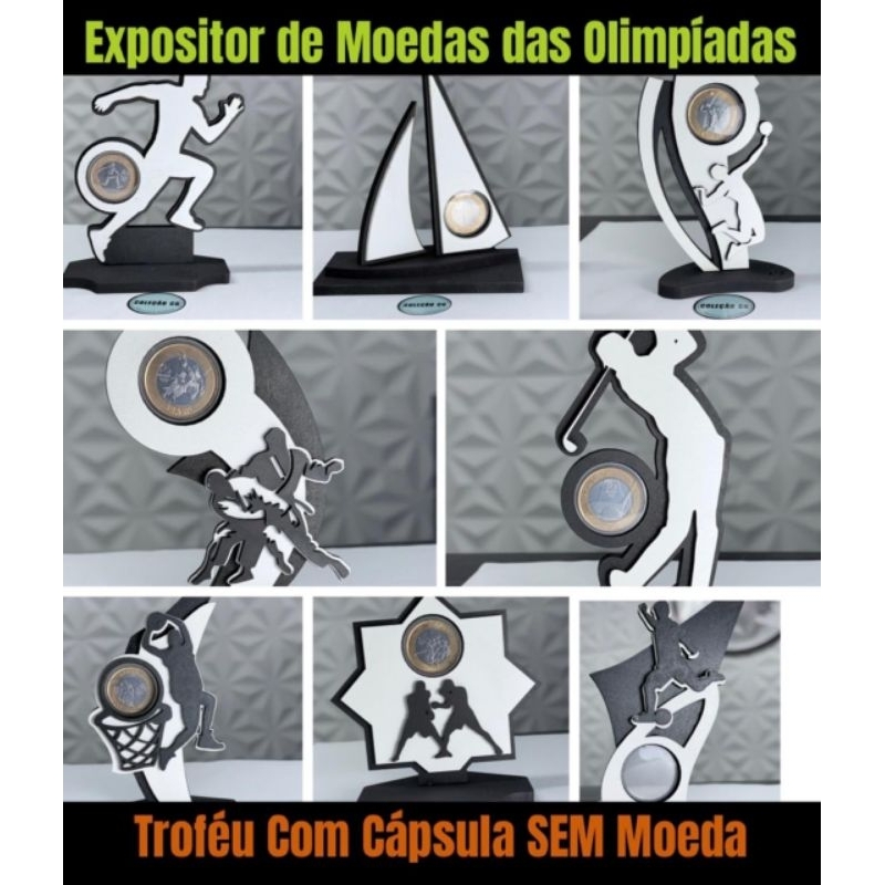 Troféu Expositor para moeda das Olimpíadas Rio 2016 porta moeda com cápsula