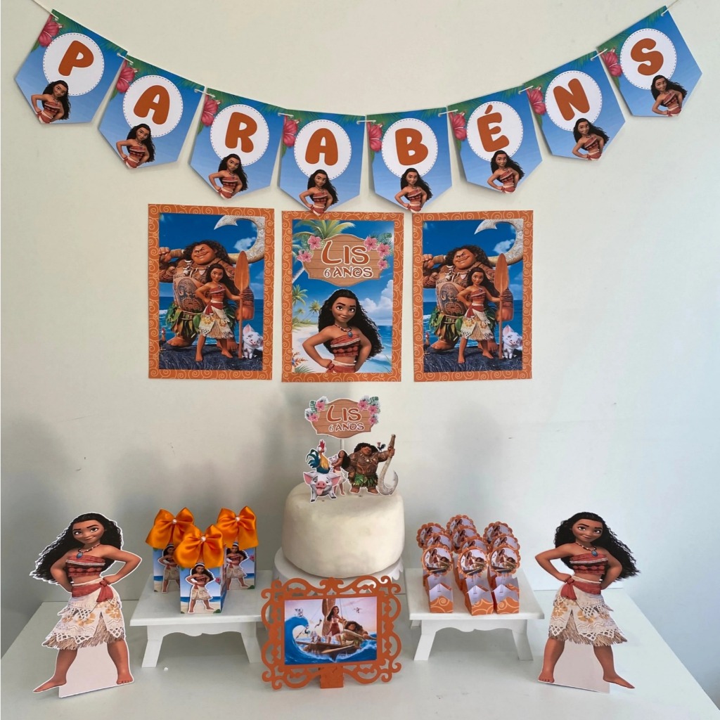 Kit festa/ aniversário MOANA Personalizado | Festa Só Bolinho | Caixa | Lembrancinha