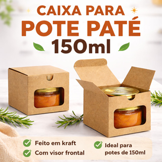 50 Caixas Para Velas Aromáticas 7,5cmx7,5cmx6,5cm para Pote Patê Kraft com Visor em Oferta na Shopee