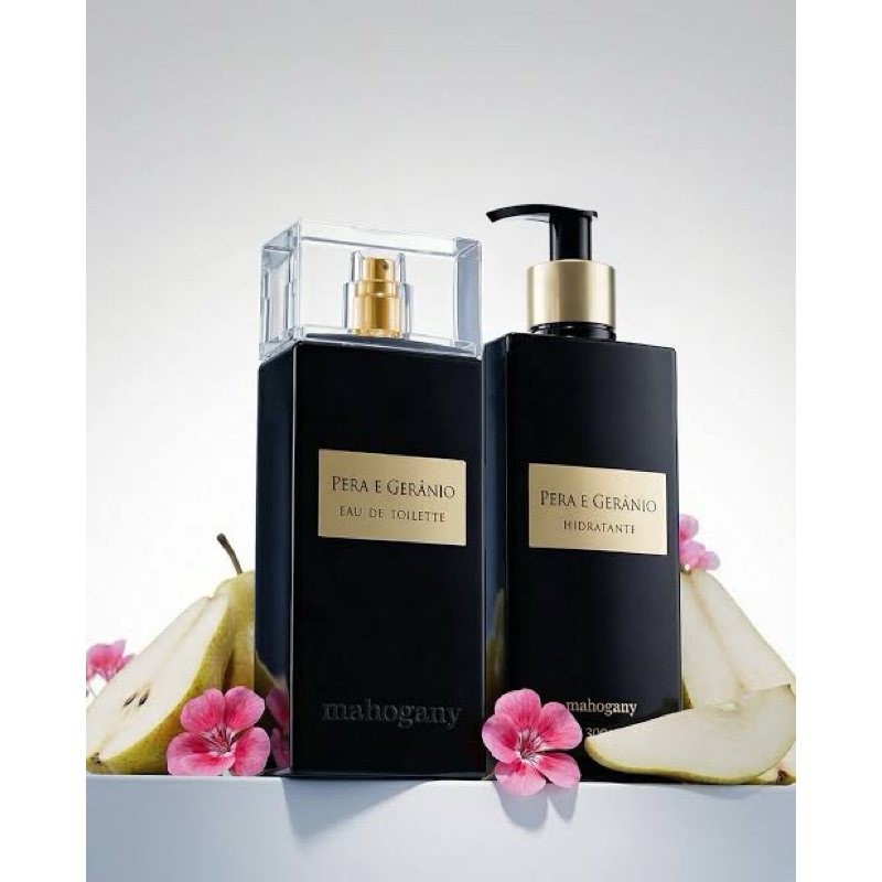 KIT EXPERIENCE PERFUME PERA E GERÂNIO + HIDRATANTE 300 ML MAHOGANY