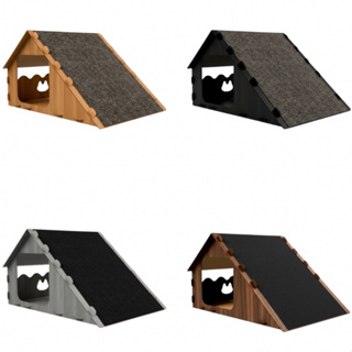 Casinha de Gato Pet com Arranhador de Carpete em MDF Desmontável em Oferta na Shopee