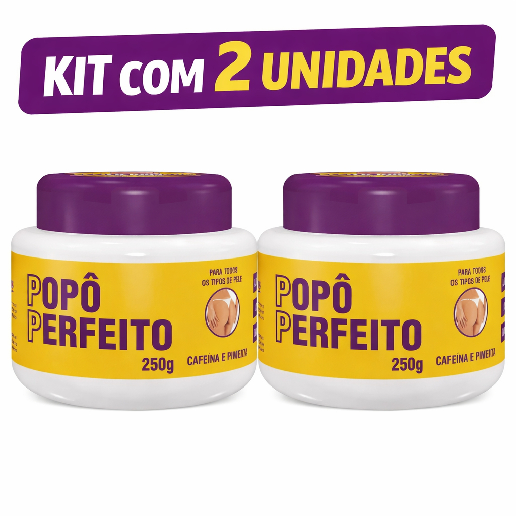 2 potes Creme Popô Perfeito BumBum Lisinho Estrias Celulites Para Massagem Multi Pétalas 250g