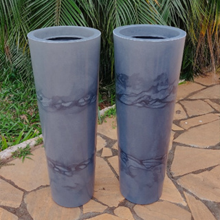 Vaso Grande Alto para Plantas Decorativo Sala Jardim Polietileno Texturado Marmorzado em Oferta na Shopee