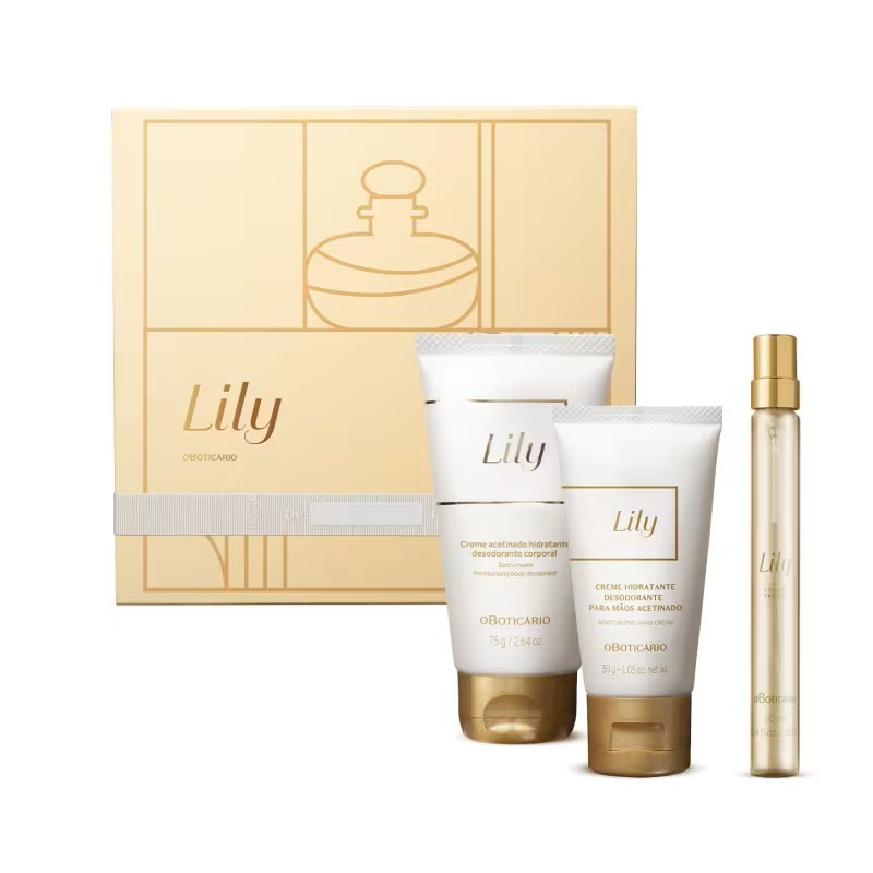 Kit Presente Lily (3 itens) - PERFUME, CREME PARA MÃOS E CREME CORPORALO - BOTICÁRIO