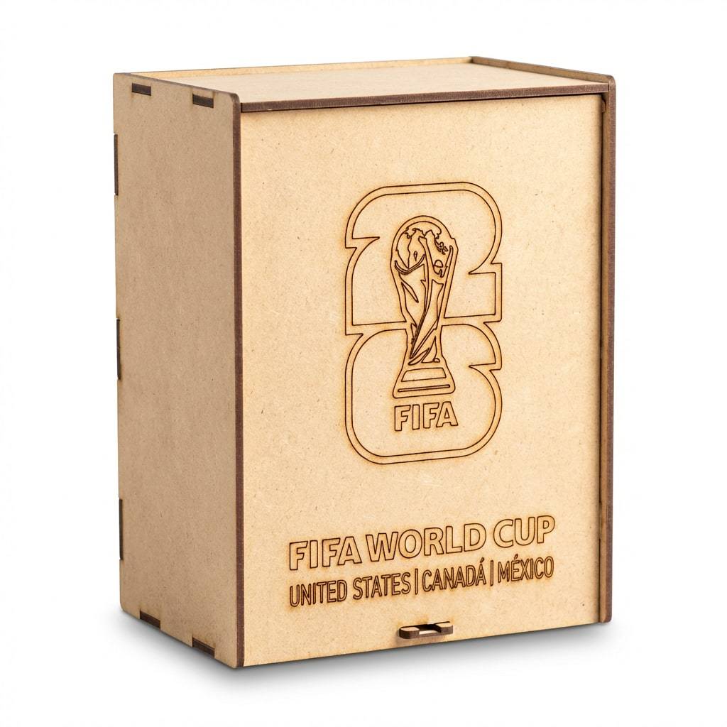 Porta Figurinhas Duplo Copa do Mundo 2026 MDF Caixa Organizadora Para Coleção