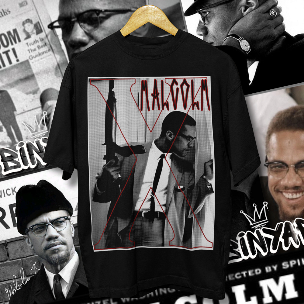 Camiseta Malcolm X Cultura Black Old School Rap Hip Hop Urbana De Rua Streetwear 60s