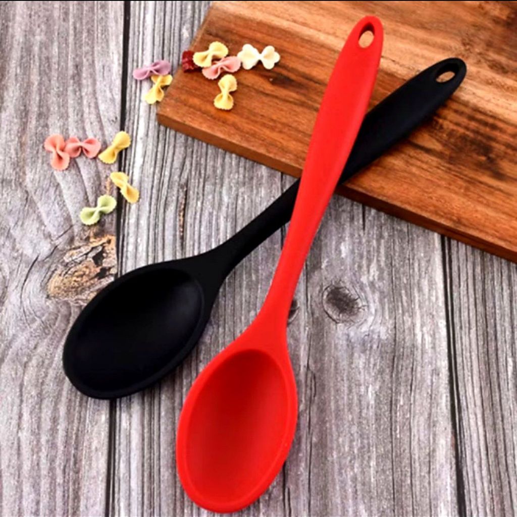 Colher de Silicone Resistente ao Calor Não Risca Panela Antiaderente Utensílio Cozinha Premium