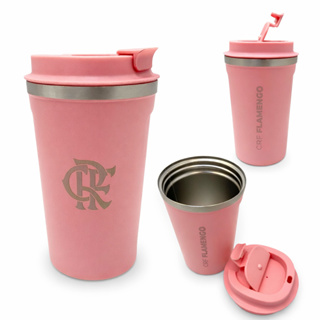 COPO TÉRMICO OFICIAL FLAMENGO ROSA em Oferta na Shopee