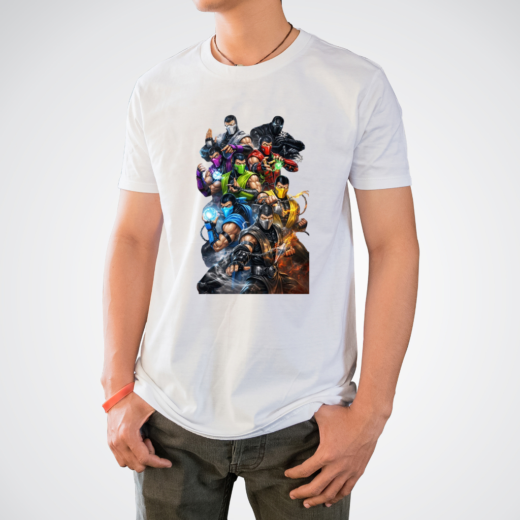 CAMISETA CAMISA BLUSA Mortal Jogo Kombat Luta Scorpion Sub Zero Jogo Clássico unissex MASCULINA