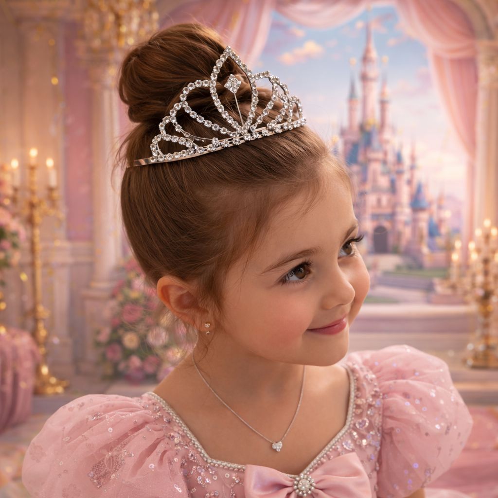 Tiara Coroa Princesa Infantil Strass Daminha Noivinha Brilhante Aniversários Estrutura Resistente
