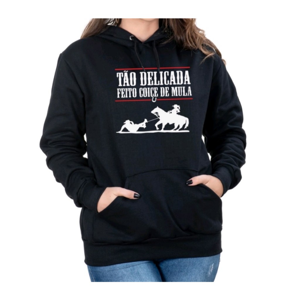 Blusa Moletom Pro Frio Flanelada Estampa Tão Delicada Feito Coice De Mula Ótima Qualidade