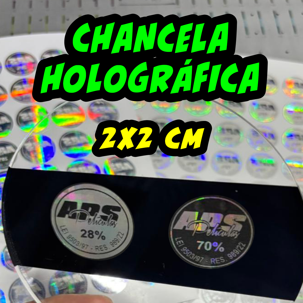 Chancela holográfica para Película de Insulfilm Retroverso 2x2 cm - Adesivos Etiquetas Rótulos em Oferta na Shopee