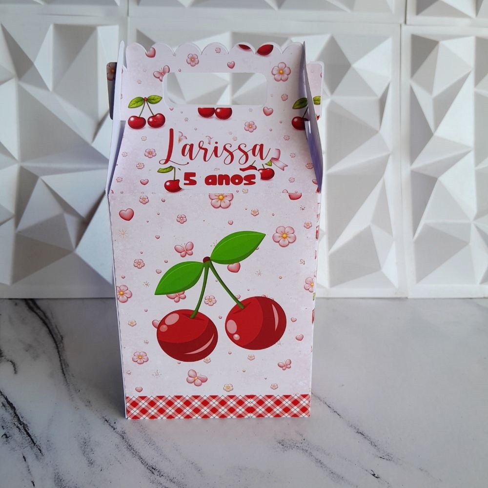 Caixa maleta cerejinha personalizada/ lembrancinha de festa /aniversario