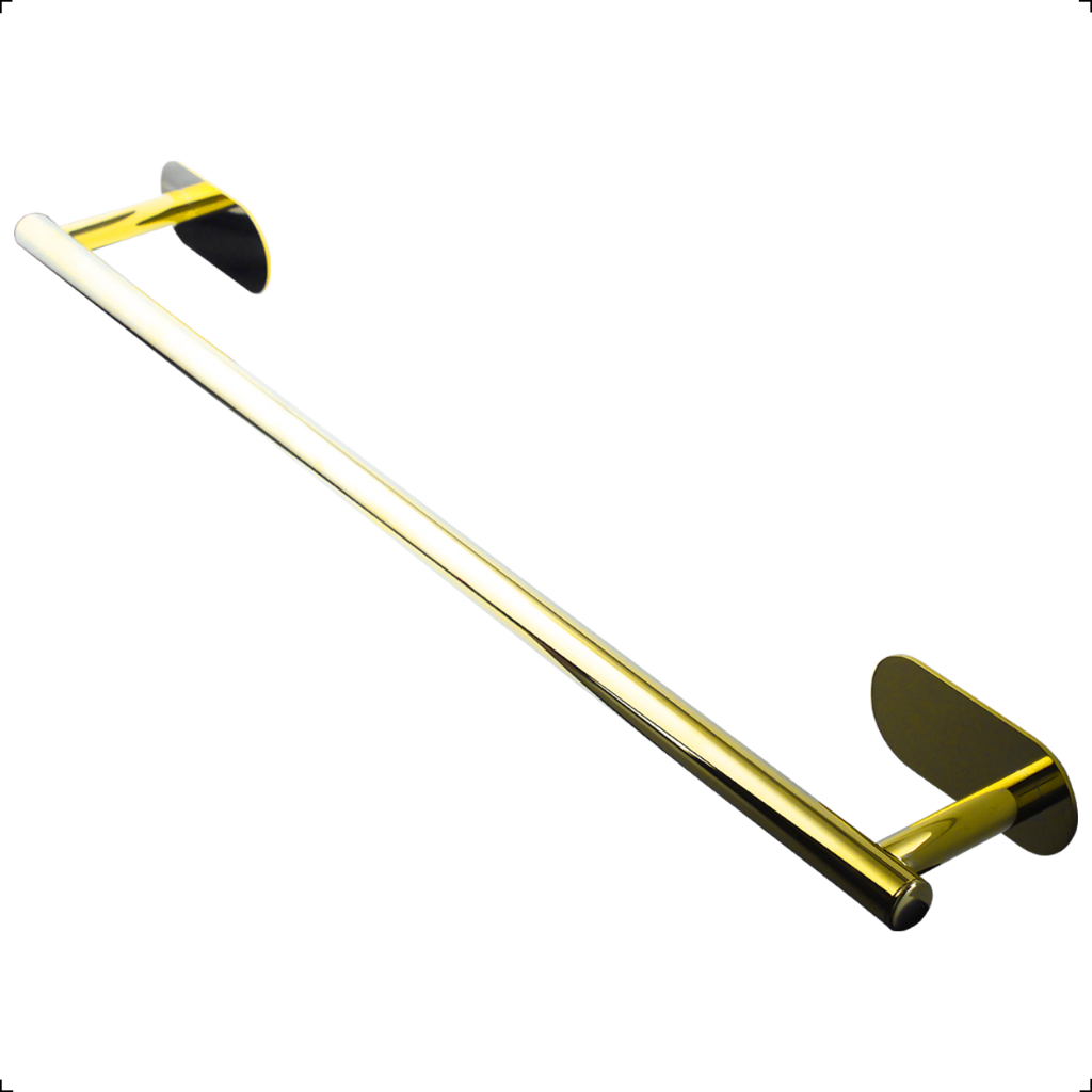 Suporte Porta Toalha Banho Sem Furo Aço Inox Dourado Gold