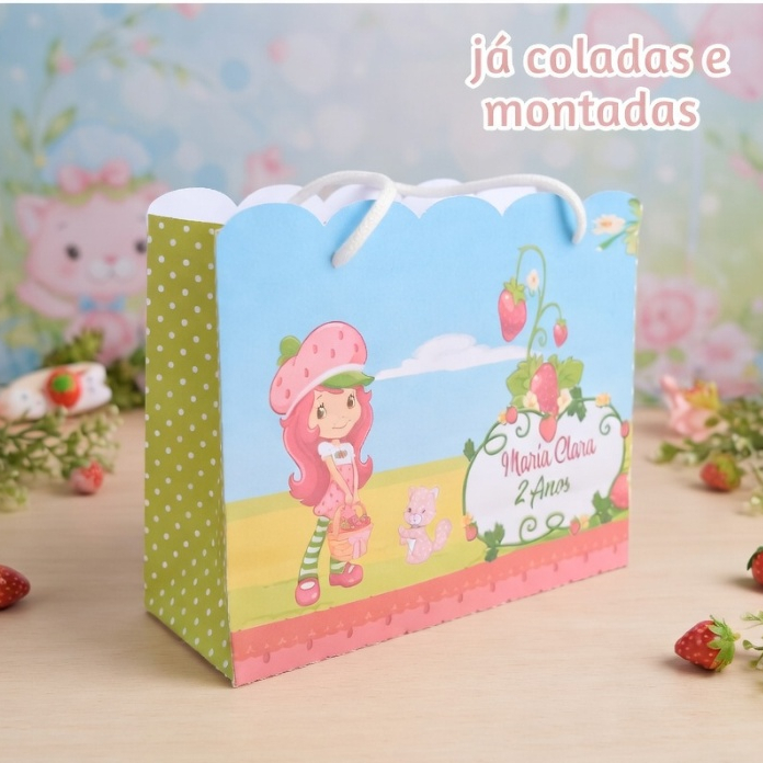 Sacolinha Moranguinho Personalizada/Lembrancinha Festa/Aniversário