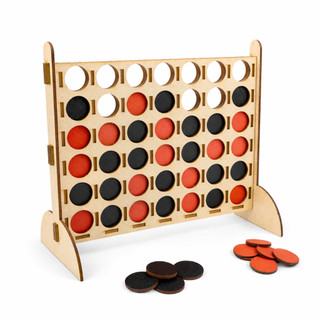 Jogo Conecta 4 Em MDF Infantil Educativo Tabuleiro De Mesa Raciocínio Lógico