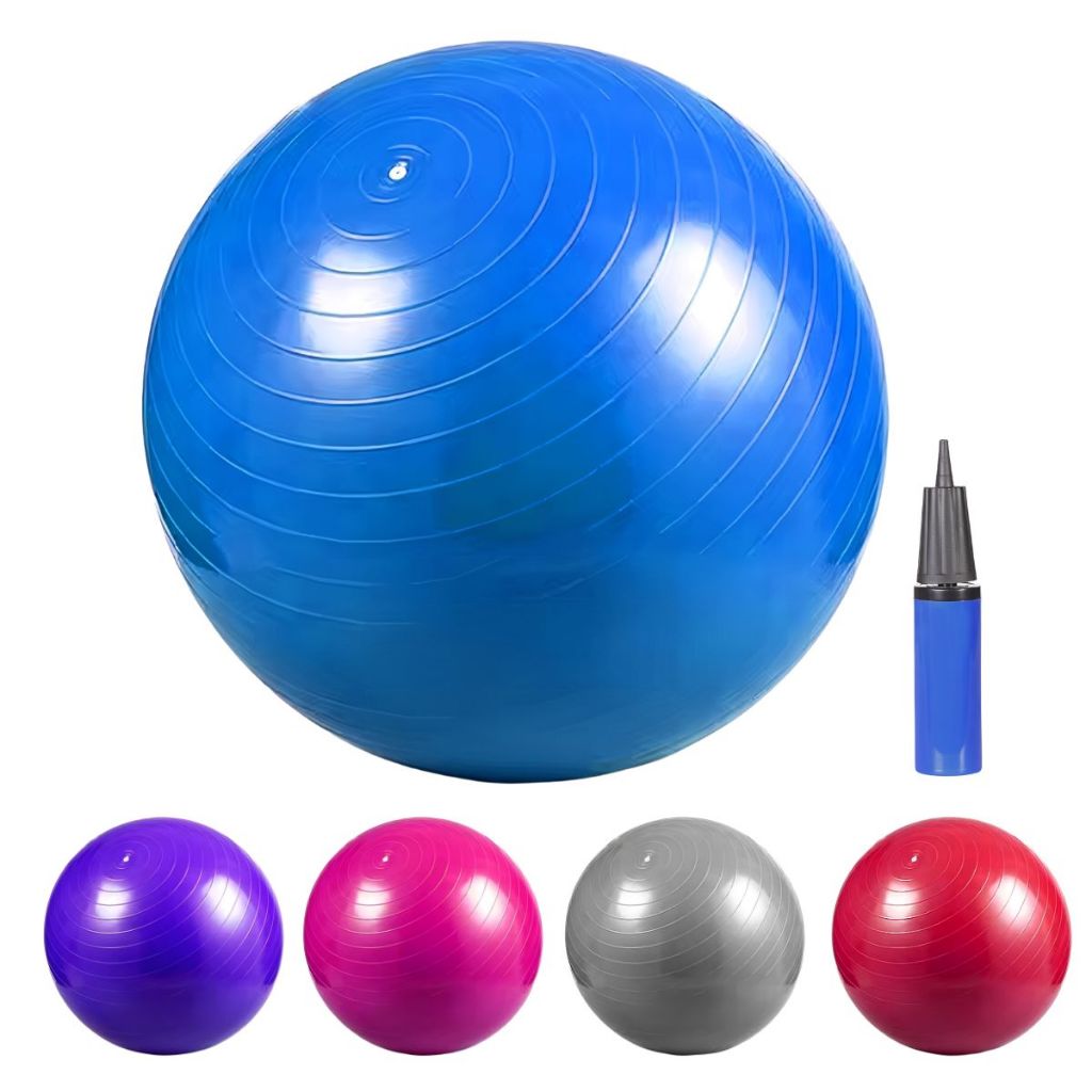 Bola de Pilates Yoga Fitness 55, 65 ou 75cm com ou sem Bomba Ginastica Abdominal em Oferta na Shopee