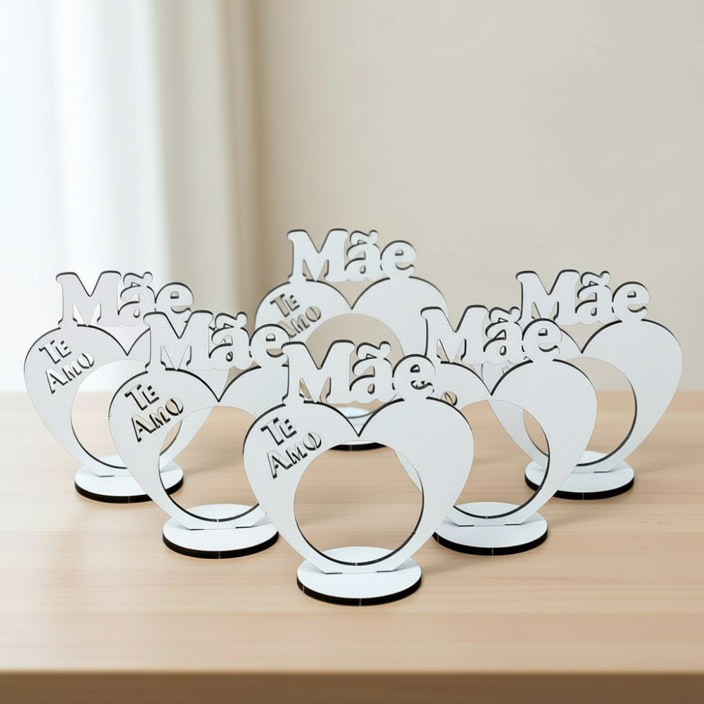 Kit Porta Bombom Mãe Eu Te Amo Para Presente de Dia Das Mães em MDF
