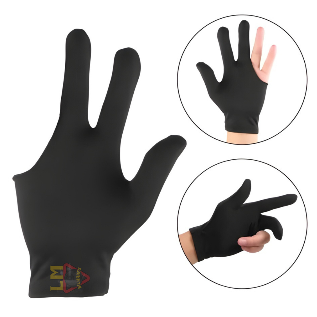 LUVA DE SINUCA AMBIDESTRA 3 DEDOS BILHAR/SNOOKER TACO