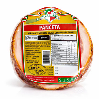 Pancetta Curada e Defumada Suína Embalada a Vácuo