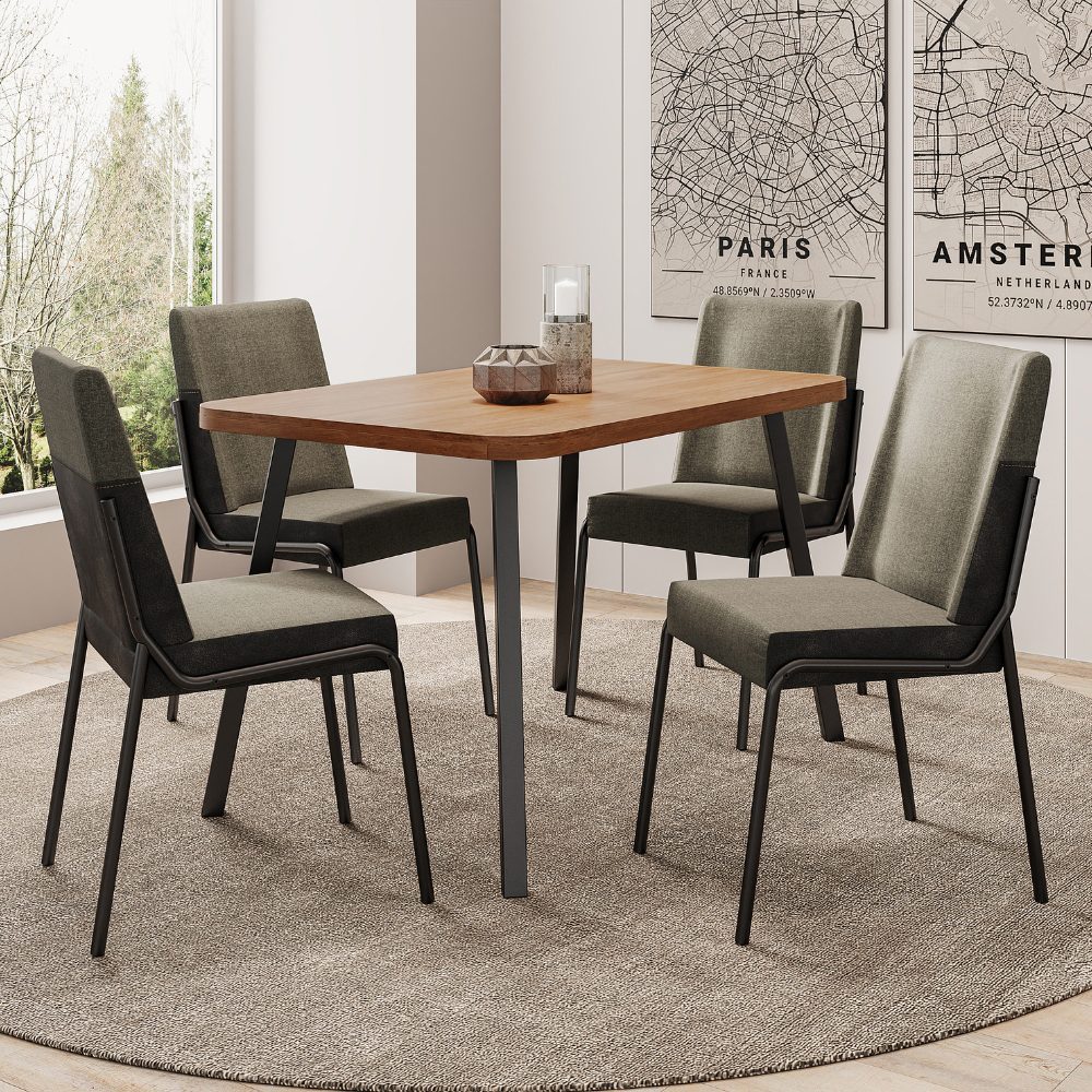 Conjunto Sala de Jantar 4 Cadeiras San Lorenzo Carraro Nog Pre