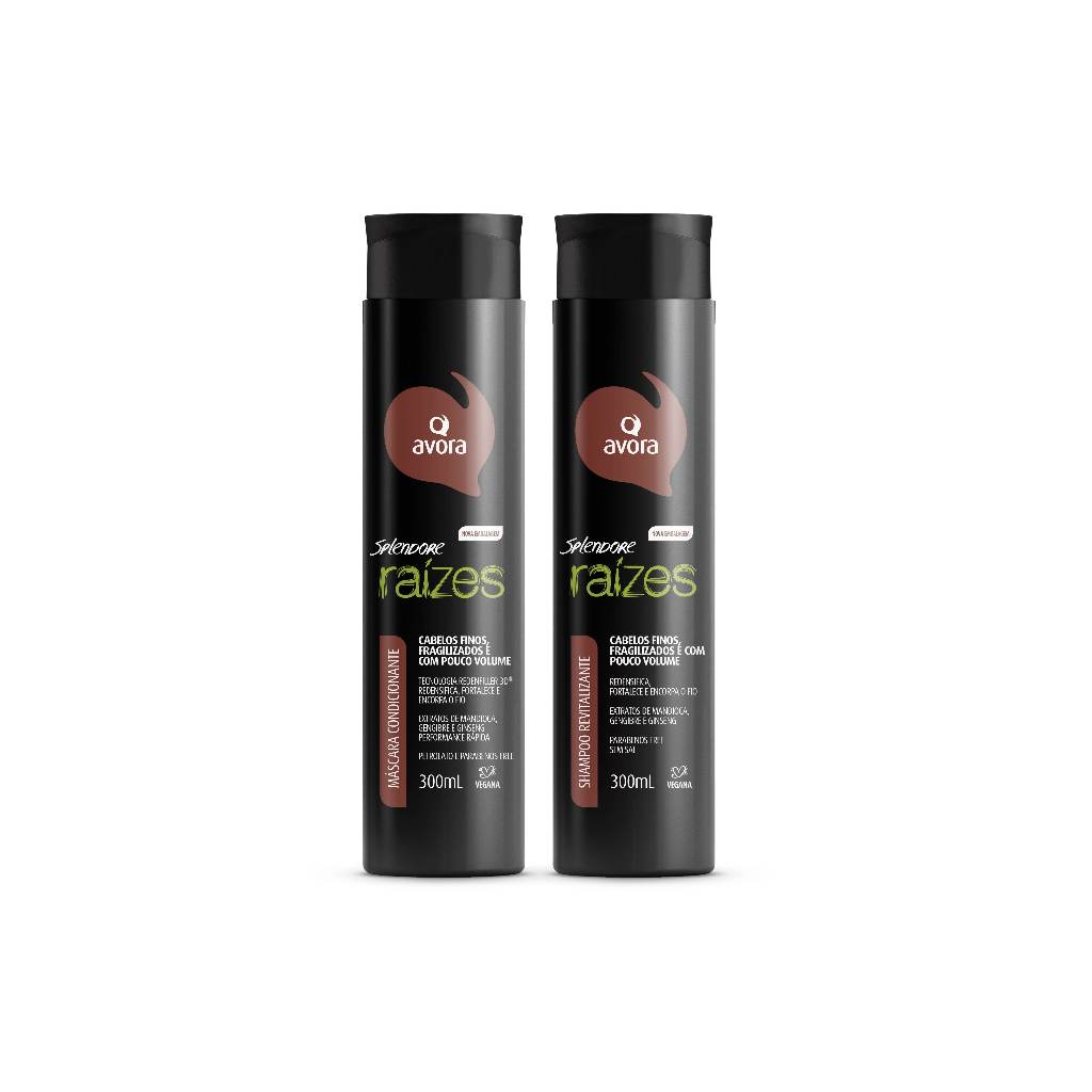 ENCORPA O CABELO - Kit Shampoo + Mascara condicionante raízes para revitalização e nutrição capilar AVORA