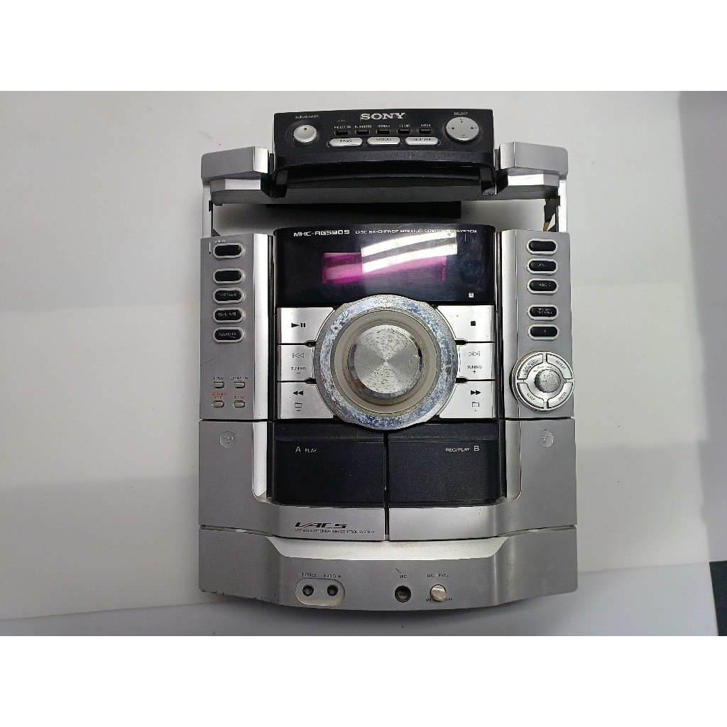 carcaça frontal com placa e deck som sony mhc-rg590s