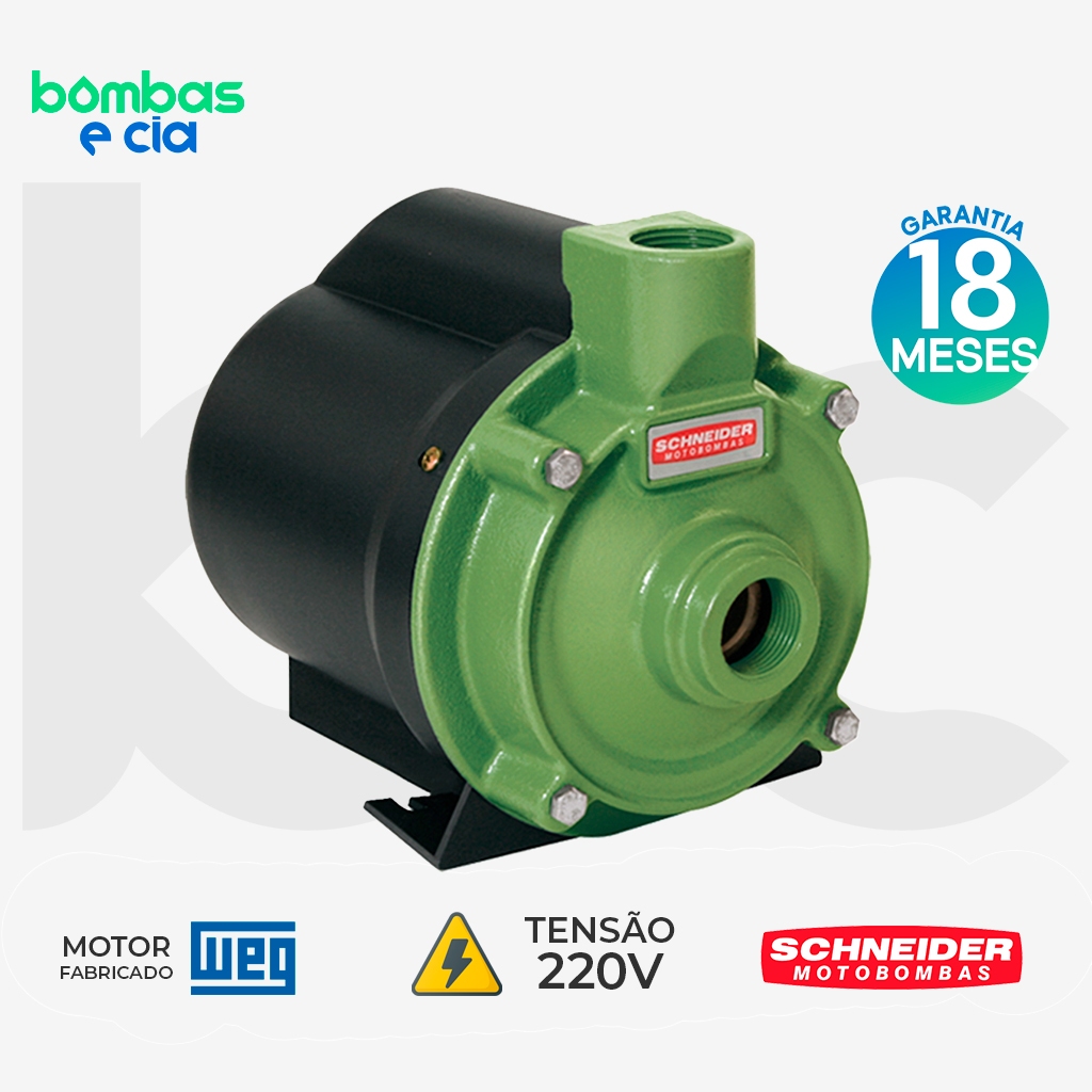 Bomba Centrífuga Centrífuga Schneider Bcr-2010 1cv Cor Verde 60hz 220v