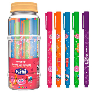 Caneta Fini Gel 0.6mm Corpo Estampado Escrita Suave e Cores Vibrantes