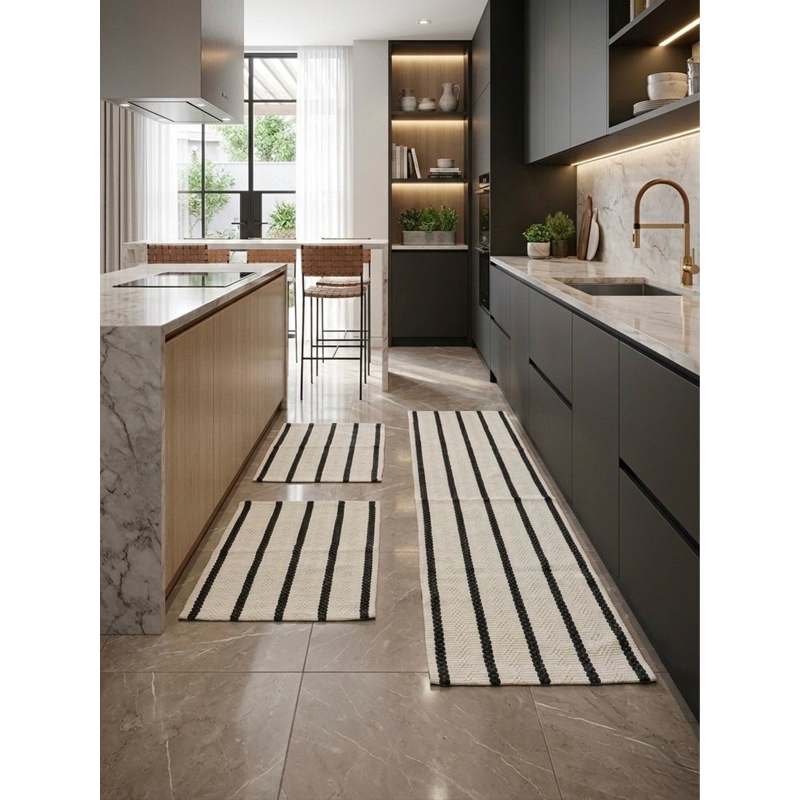 kit tapete passadeira Paris 3pçs cozinha/quarto/corredor em Oferta na Shopee